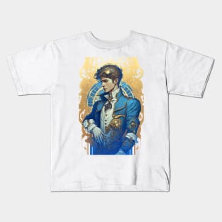 Steampunk Golden Man - A fusion of old and new technology Kids T-Shirt